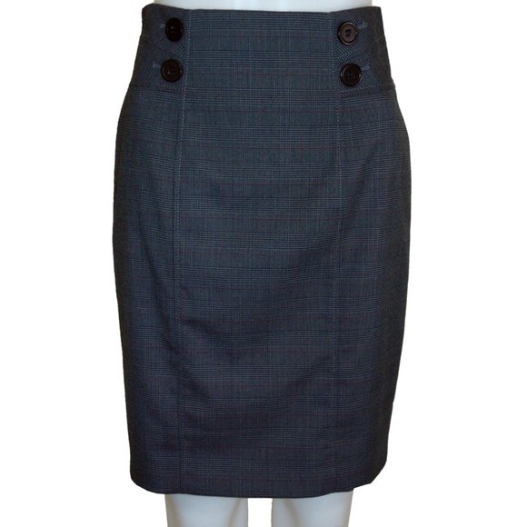 ESPRIT Gray Plaid Pencil Skirt - NEW Size 2 - Picture 1 of 6